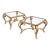 Pair of Vintage Hollywood Regency Gold Leaf Beveled Glass End Tables For Sale