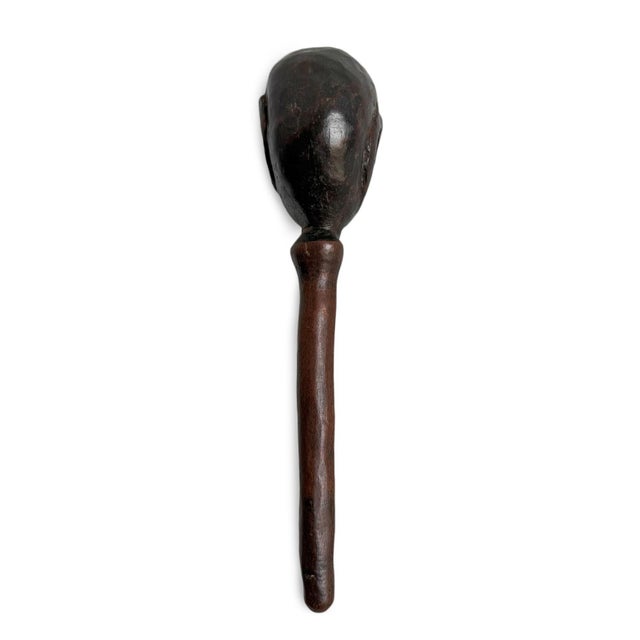 Tribal Vintage African Lega Wood Stopper Head For Sale - Image 3 of 5