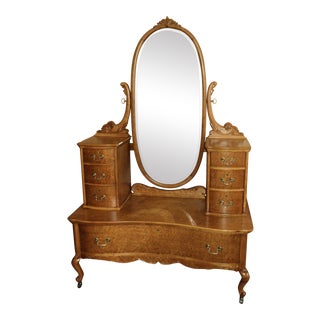 Antique Widdicomb Co. Maple Harlow Style Vanity For Sale