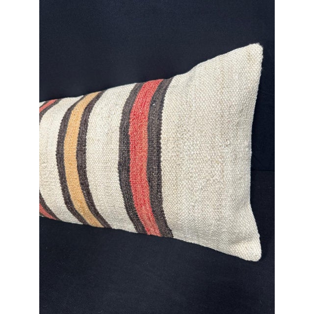 Turkish Hemp Pillow Cushion Natural Beige Brown Cushion Cover 14x45 For Sale - Image 4 of 4