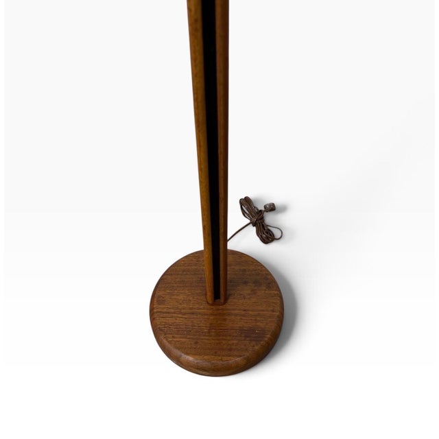 Mid 20th Century Danish Modern Black Accent Teak Floor Lamp For Sale - Image 4 of 6
