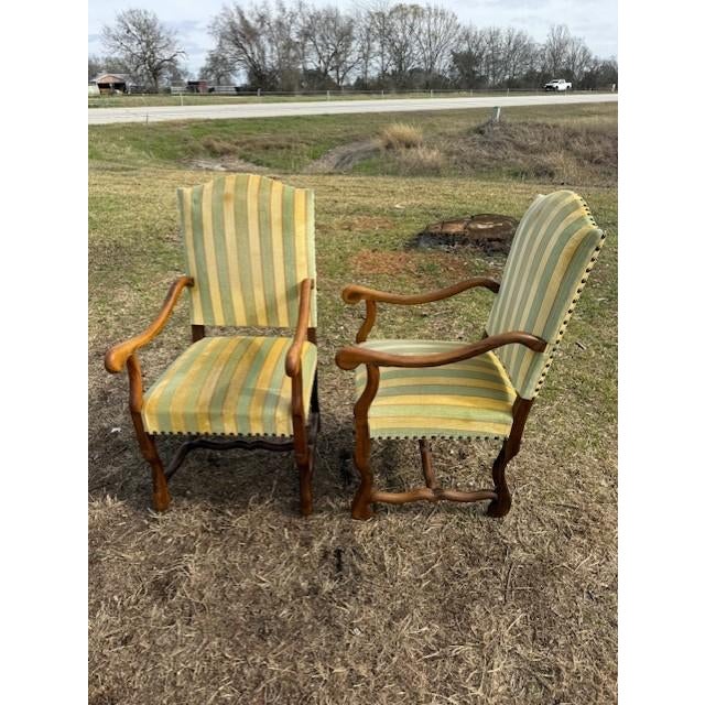 Large 19th Century French Country Solid Walnut Bergère or Armchair- A Pair For Sale - Image 6 of 17