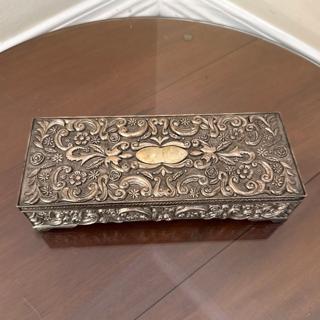 Late 20th Century Vintage Godinger Jewelry Box Silver Plated