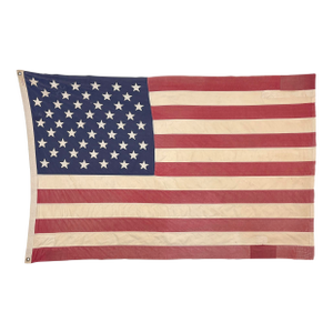 Large Vintage Cotton American Flag With Sewn Stars