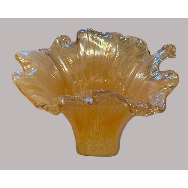 A large and striking vintage Murano style glass bowl. Purchased in Italy by a family member, this piece is in excellent,...