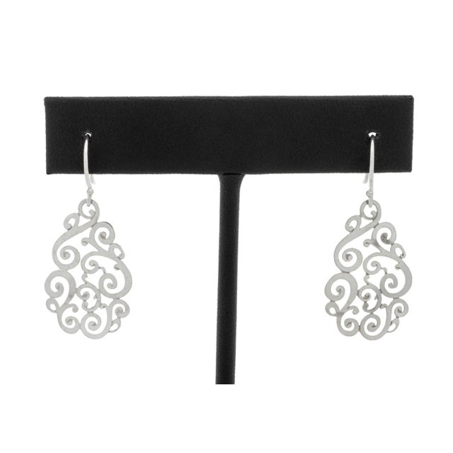 Metal Modern White Gold Earrings Set, 3 Pairs For Sale - Image 7 of 8