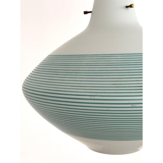 Mid-Century Modern Italian Glass Pendant Fixture with Stripes, 1960s For Sale - Image 9 of 15