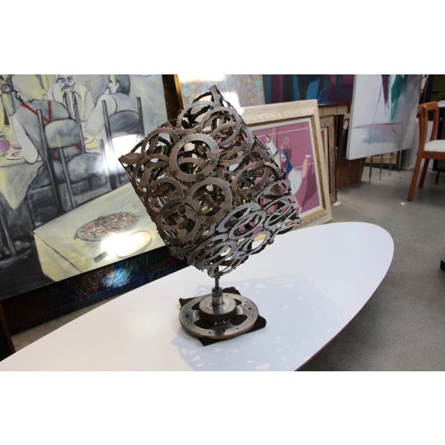 Abstract Artist Made Rotating Gear Cube For Sale In Palm Springs - Image 6 of 8