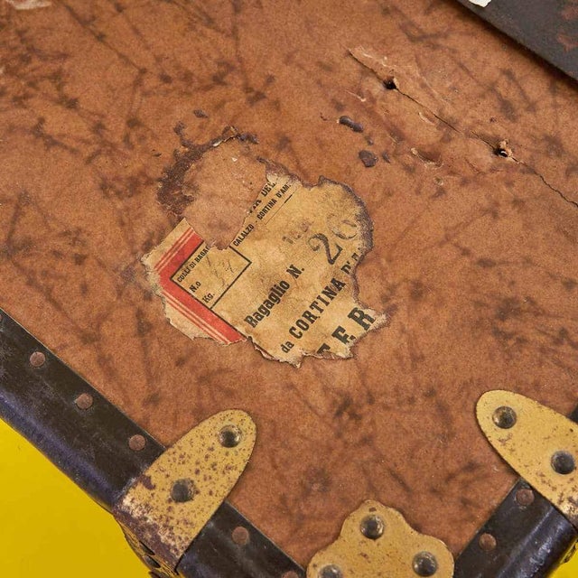 Vintage Wooden Trunk, 1930s For Sale - Image 9 of 10