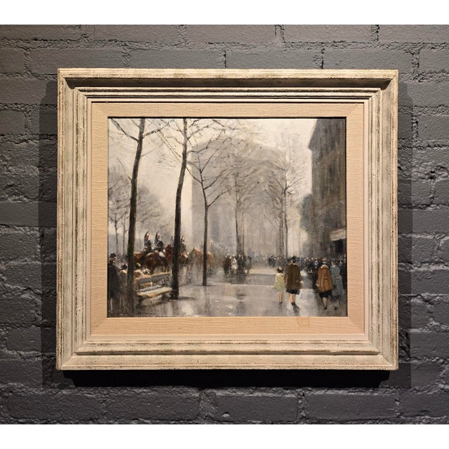 French Jules René Hervé "View of l'Arc De Triomphe" Paris -Original Oil Painting For Sale - Image 3 of 12