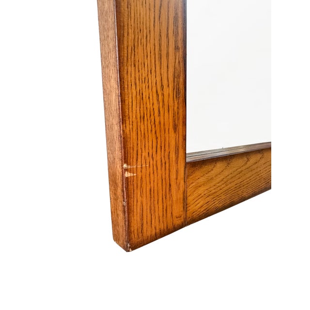 Wood Large Vintage Sovereign Collection Over Mantle Wall Mirror with Golden Oak Frame from Morris Furniture, 1990s For Sale - Image 7 of 12