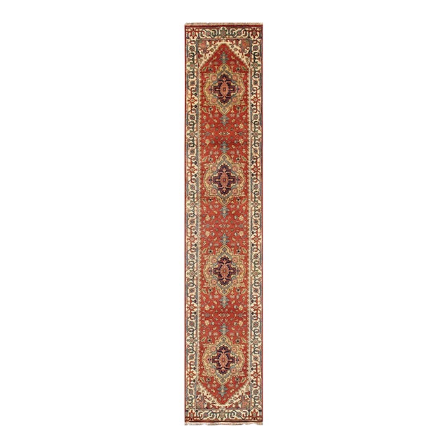 Pasargad Home Serapi Rust Wool Area Rug, 2' 7'' X 12' 0'' For Sale