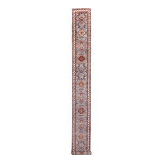 Hand Knotted Kazak Runner. 02'05" X 27'01" For Sale
