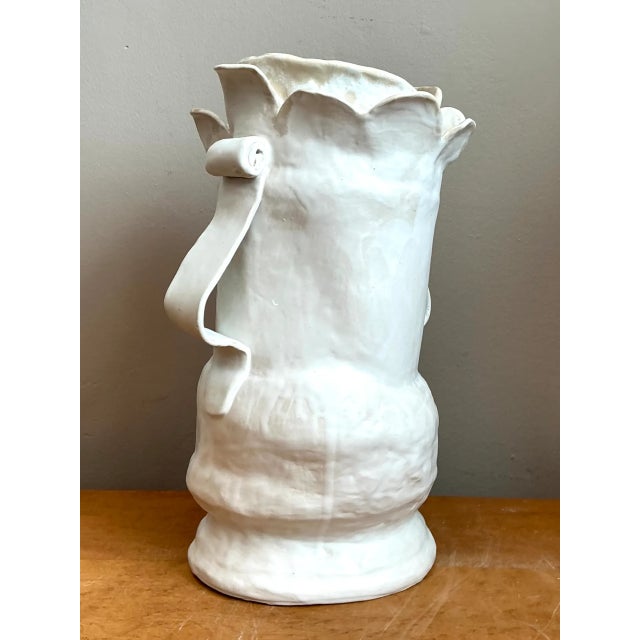 Vintage Biomorphic Sculptural Ceramic Vase With Handles For Sale - Image 10 of 12