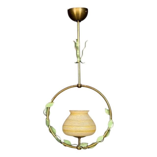1950s Nybro Armaturfabrik, Pendant Light, Brass, Metal For Sale