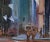 Night Life in the City - Figurative Cityscape Mid 1960s cityscape by an unknown artist. Oil on artists board. Image, 16"H...
