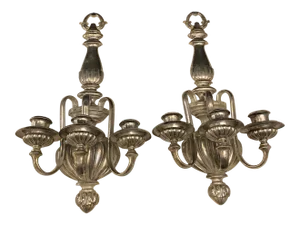 1920s Caldwell Silver Plated Sconces - a Pair
