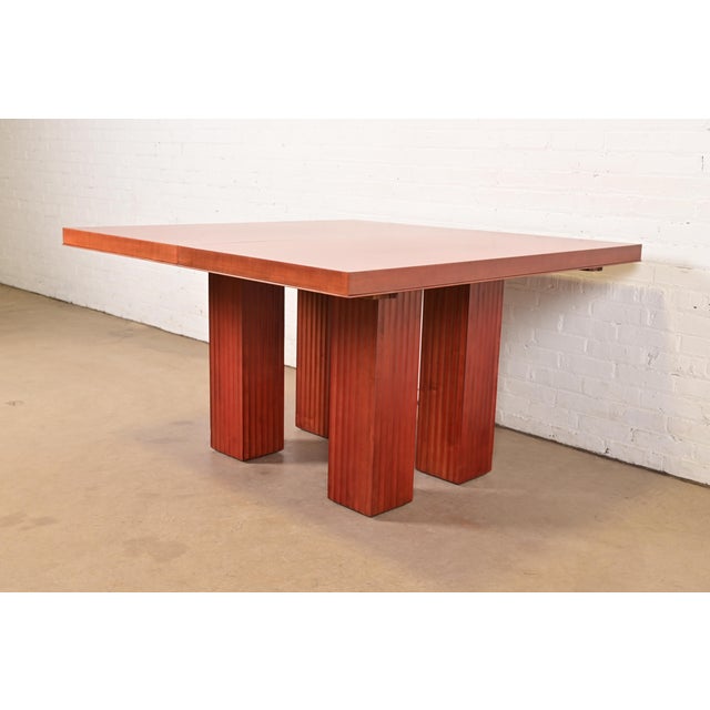 Baker Furniture Company Baker Furniture Modern Art Deco Parquet Top Extension Dining Table, Newly Refinished For Sale - Image 4 of 17
