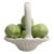 Mid 20th Century White Ceramic Trompe L’oeil Green Apple Basket For Sale