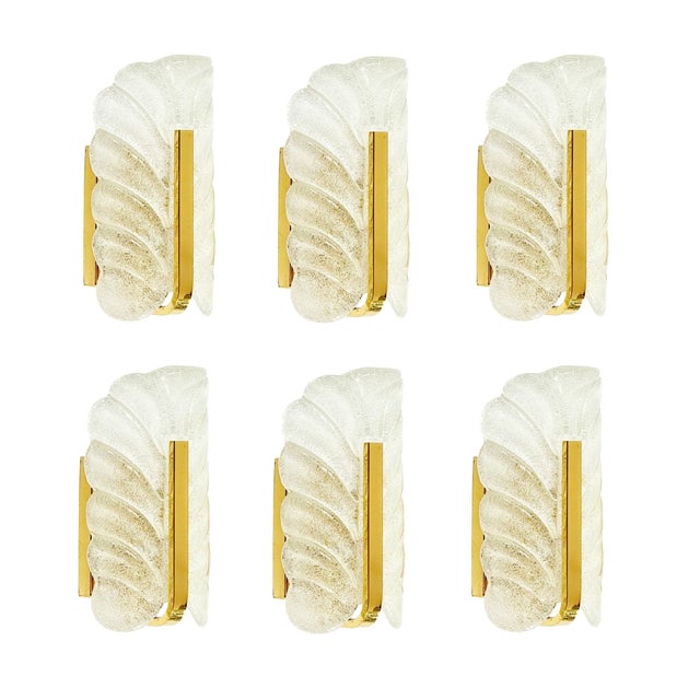 Scandinavian Leaf-Shaped Glass and Brass Wall Light by Carl Fagerlund for Orrefors, Sweden, 1960s For Sale - Image 6 of 10