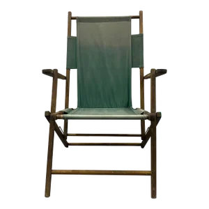 Vintage Green Folding Deck Chair