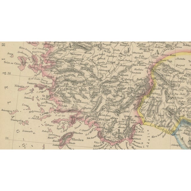 Antique Map of Turkey in Asia, 1860s For Sale - Image 12 of 13