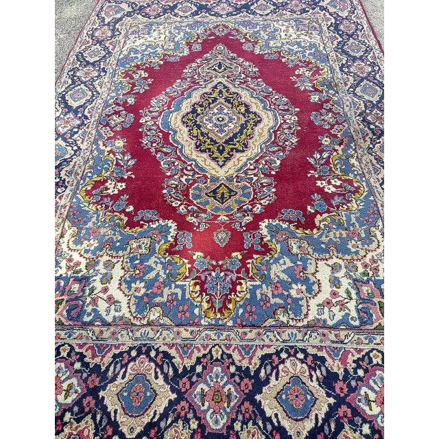 Middle Eastern Rug with Floral Designs, 1980 For Sale - Image 4 of 9