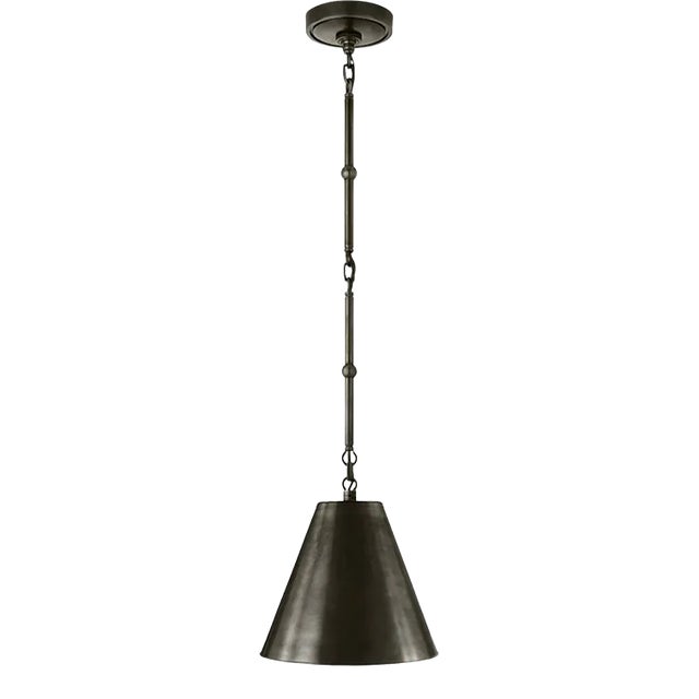 Thomas O'Brien for Visual Comfort Signature Goodman Petite Hanging Shade in Bronze with Bronze Shade For Sale