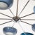 Silver Ten-Arm Starburst Chandelier With Blue Shades For Sale - Image 8 of 10