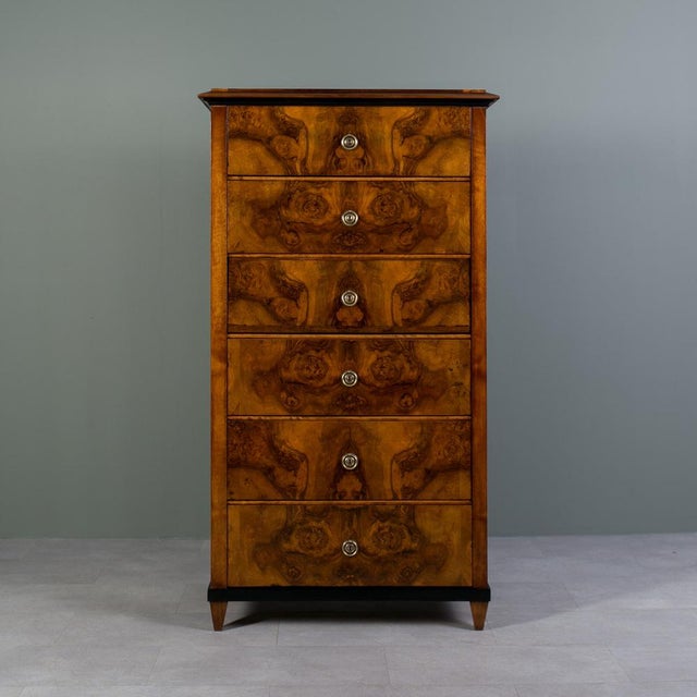 Biedermeier Walnut Chest of Drawers with Secretary For Sale - Image 4 of 13