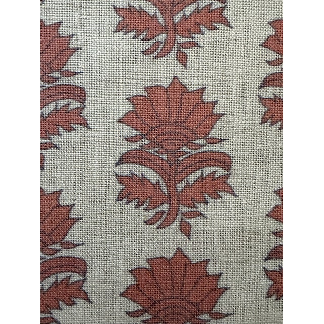 Traditional Alex Conroy Textiles Colored Thistle Linen Fabric 2 1/2 Yards For Sale - Image 3 of 6
