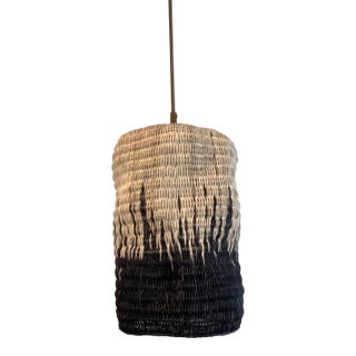 Currey & Co. Organic Modern Wicker Des Panlers Pendant For Sale