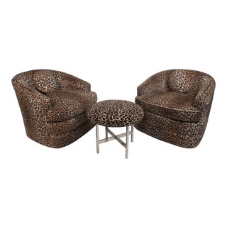 Pair of Midcentury Swivel Tub Chairs by Henredon For Sale
