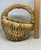 Vintage Small French 9” Handwoven Thick Wicker Gathering Basket For Sale - Image 10 of 12