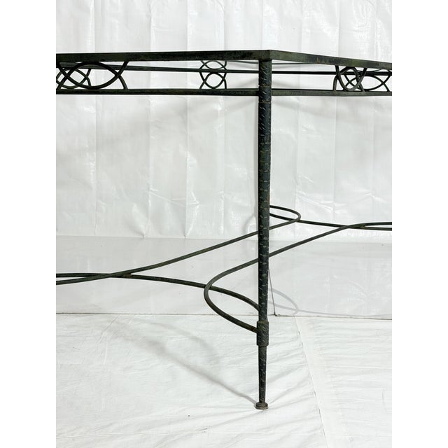 1970s Mario Papperzini for Salterini Wrought Iron Patio Dining Table With Glass Top For Sale - Image 10 of 18