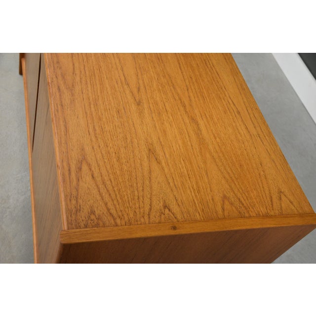 Brown 1970s Danish Modern 48” Teak Credenza Cabinet For Sale - Image 8 of 9