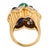 French Vintage Emerald Sapphire Diamond 18k Yellow Gold Cocktail Ring, Size 6.5 For Sale In Los Angeles - Image 6 of 7
