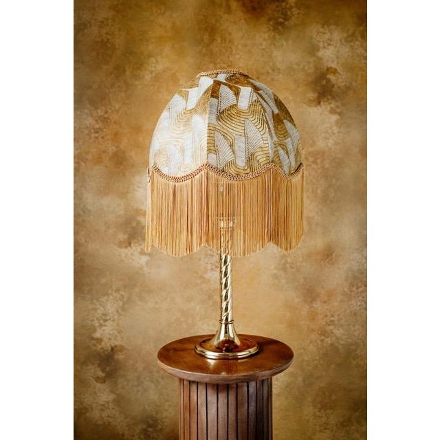 Not Yet Made - Made To Order The Brigitte Gold Fringed Lampshade - Large For Sale - Image 5 of 7
