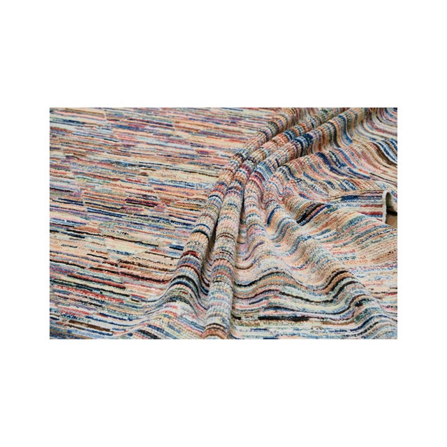 Textile Multicolor Modern Wool Rug For Sale - Image 7 of 7