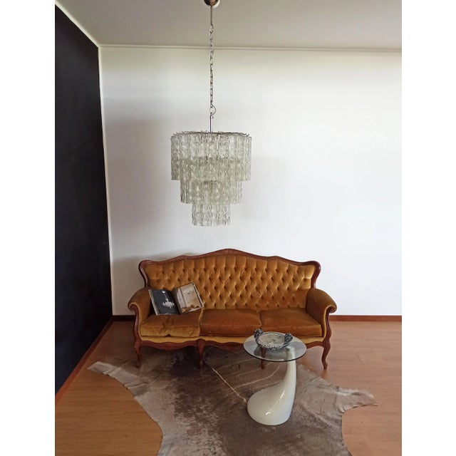 Large 3-Tier Murano Glass Tubular Chandelier, 1980s For Sale - Image 8 of 18