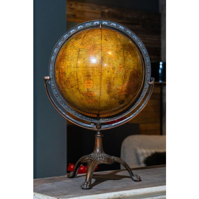 World Map Globe from Weber Costello, 1920s For Sale - Image 6 of 6