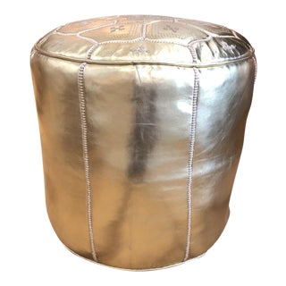Gold Tabouret Tall Pouf For Sale