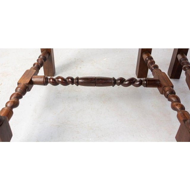 Middle Easter Oak and Leather Chairs with Studs 1920, Set of 2 For Sale - Image 12 of 18