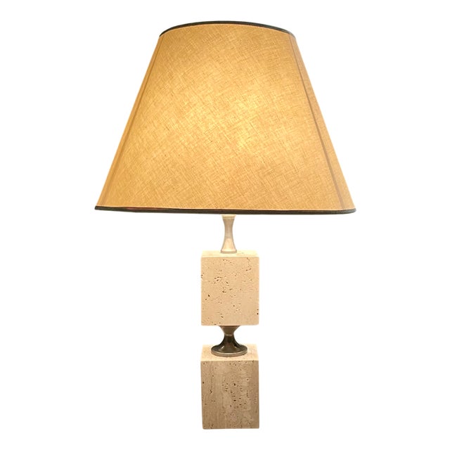 Vintage Travertine Desk Lamp, 1960s For Sale