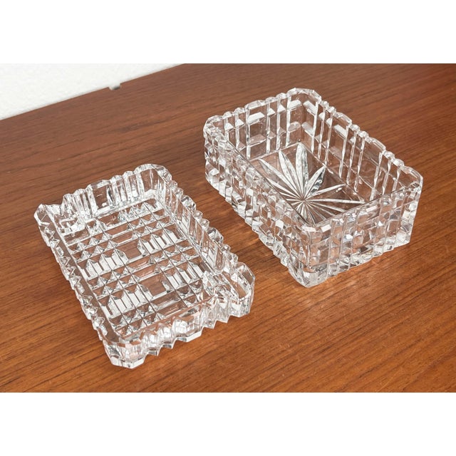 Mid-Century Modern Crystal Glass Stacking Ashtray and Box from Julia, Poland, 1960s, Set of 2 For Sale - Image 11 of 18
