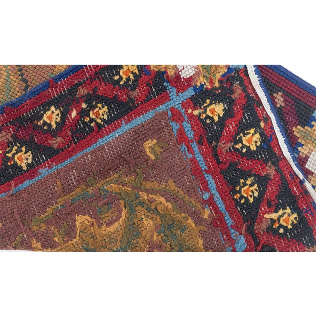 Brown 1880s Antique English Needlepoint Runner with Stylized Foliage and Floral Motif For Sale - Image 8 of 8