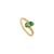 Modern Pear Cut Natural Emerald and Diamond Bypass Ring Size 6.5 in 14k Yellow Gold For Sale - Image 3 of 13