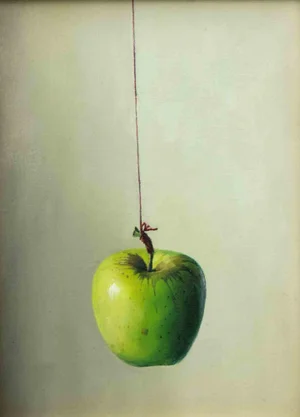 Zhang Wei Guang, Green Apple, Original Oil Painting, 2005