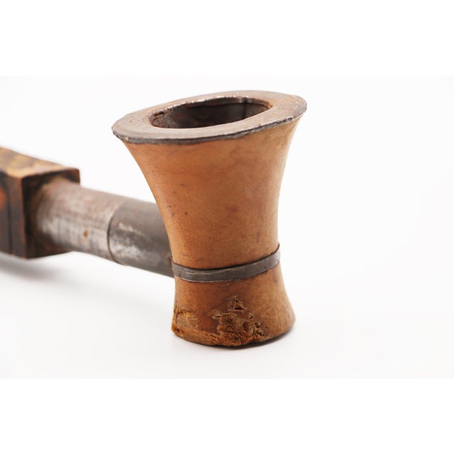 Brown 1900s Colonial Large Smoking Pipe From Angola, Chokwe, African Art For Sale - Image 8 of 12