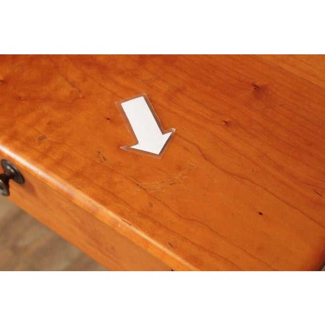 Hepplewhite Style Custom Crafted Pair of Cherry One Drawer Work Stands For Sale - Image 12 of 12